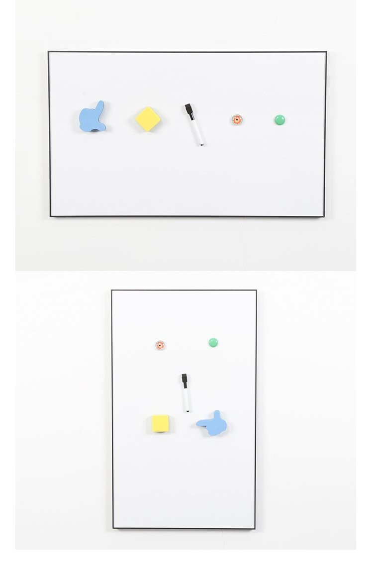 M65窄边铝框墙挂式磁吸白板 隐藏挂式易安装办公教学白板产品细节