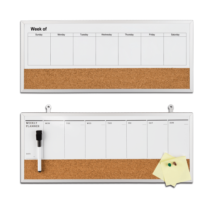 跨境热销款软木周历结合板 铝合金外框单面软木公告板